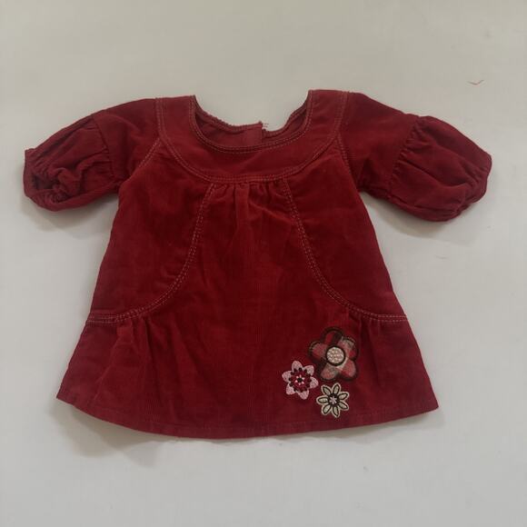 American Girl Bitty Baby Fall Flowers Dress Red Corduroy Boot Hat Doll Clothes - Picture 2 of 10